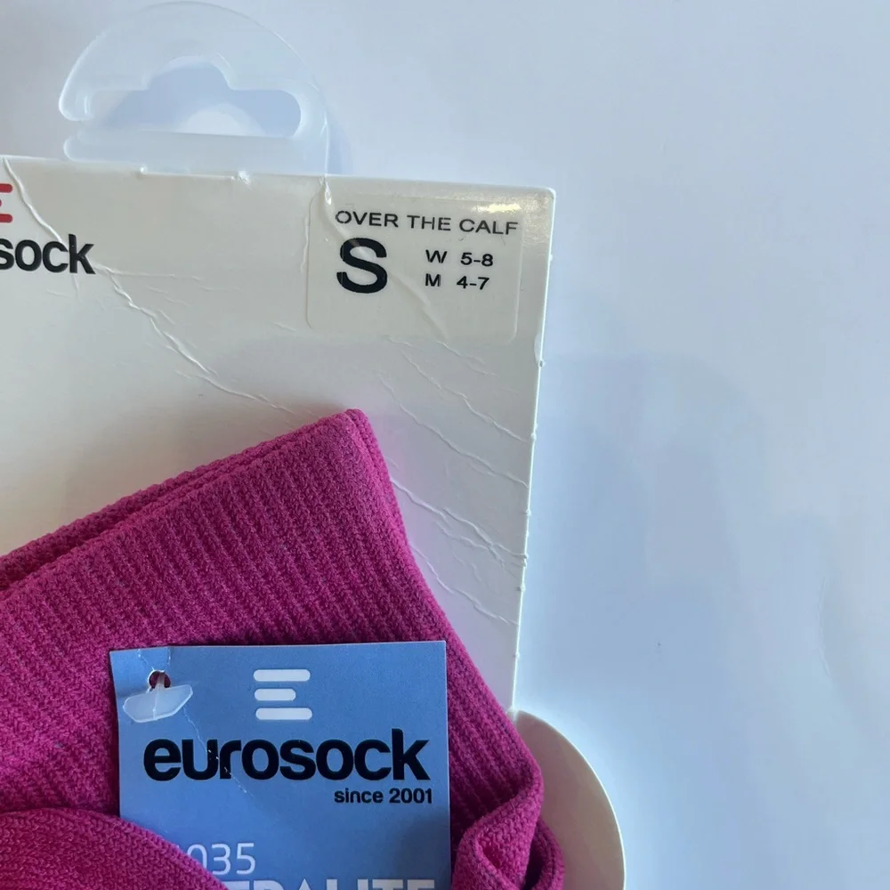 Eurosock Women's Small Ski Socks‎ Pink Winter Sports NEW